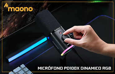 MICRÓFONO MAONO PD100X BLACK DINAMICO RGB COMPUTER SHOP